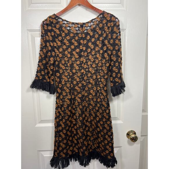 New Tracy Reece New York Fringed Shift Dress in Rich Curry Women's 4 / Small - Picture 3 of 8